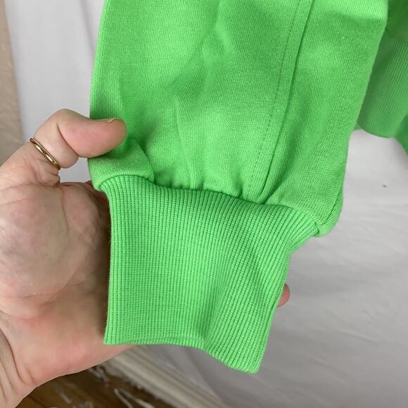 NWT BP Nordstrom Lime Green Graphic Print Hoodie Sweatshirt Women's Medium - Picture 6 of 11